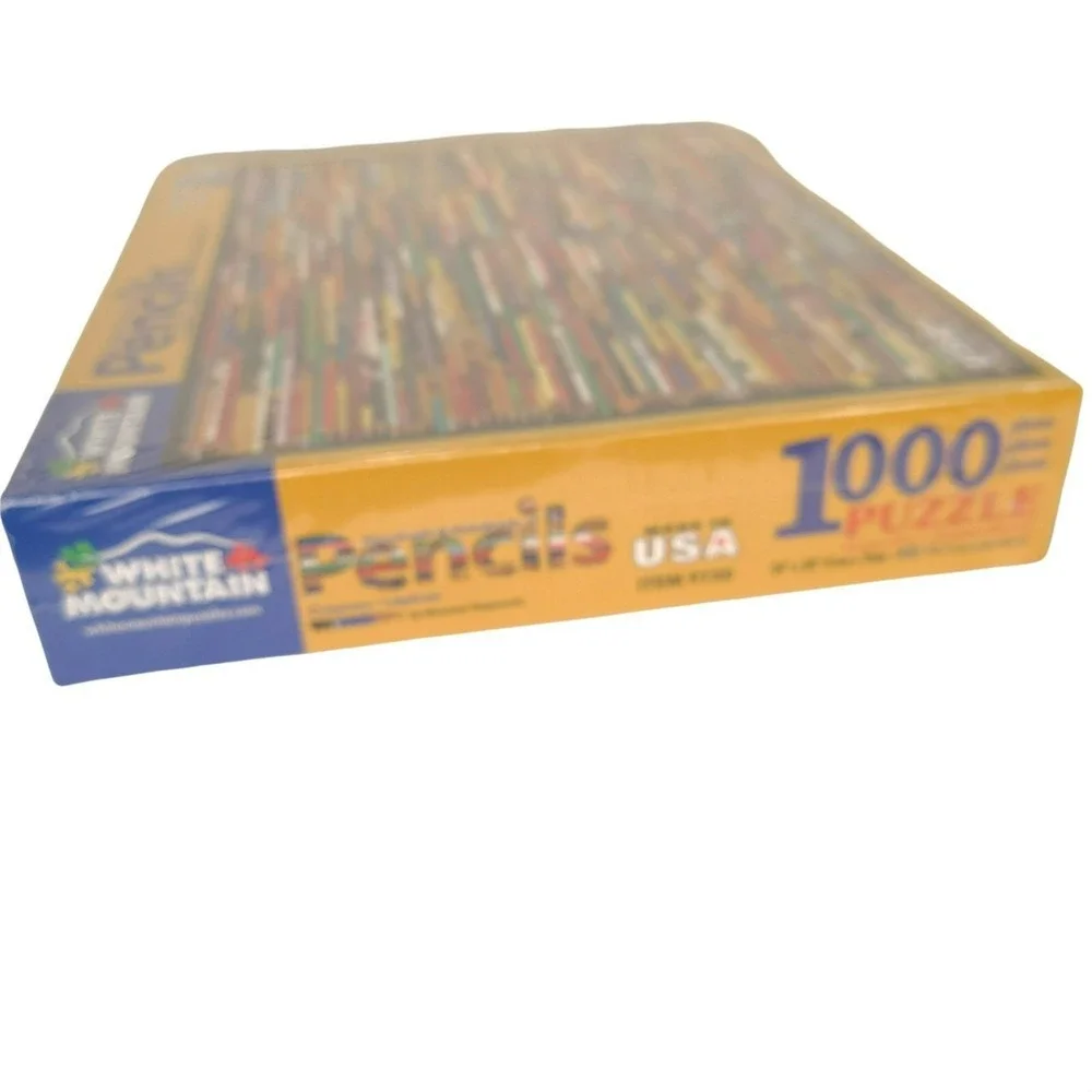 White Mountain Puzzle Pencils Collage by Maureen Rupprecht 1000 Piece Jigsaw New